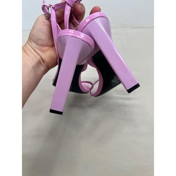 Marc Fisher Arthur Heels Size 7 Pink Strappy Square Toe Ankle Strap Modern Chic - Picture 8 of 12